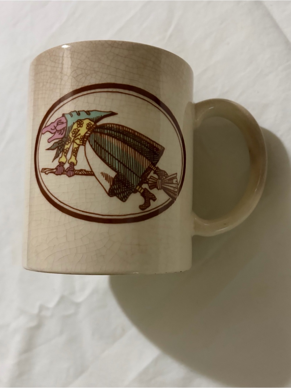 Vintage Good Luck Kitchen Witch Ceramic Mug
